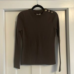 L’agence sweater with military buttons.